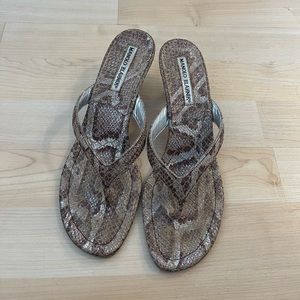 Snakeskin Manolo Blahnik Kitten Heels size 7.5